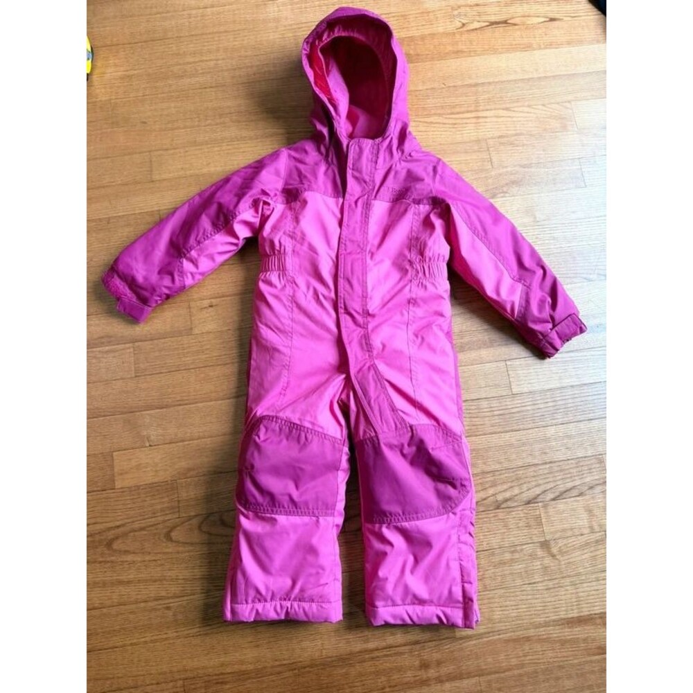 LL Bean Toddler Girls 2T Cold Buster Snowsuit Pink One Piece Suit Grow Cuffs